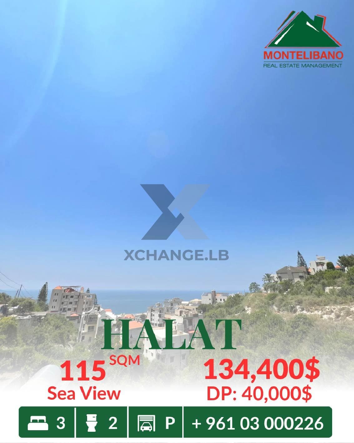 115 sqm Apartment For Sale in Halat حالات with Sea View and Installment Plan